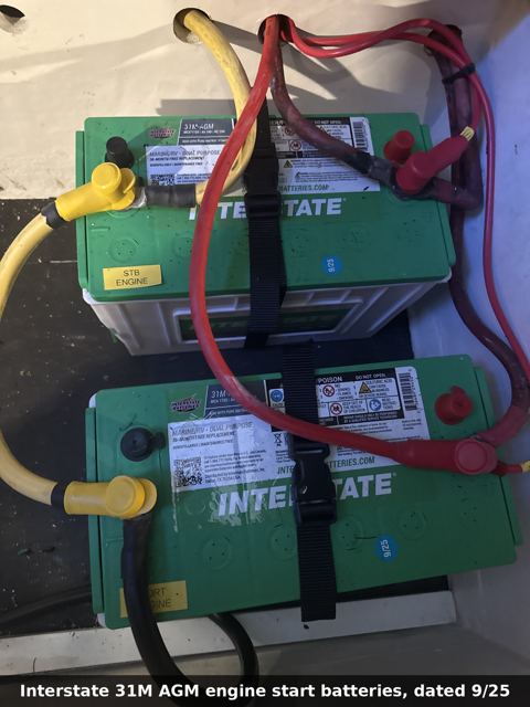 Interstate 31M AGM engine start batteries, dated 9/25