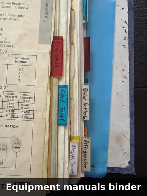 Equipment manuals binder