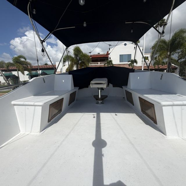 Flybridge under the Bimini