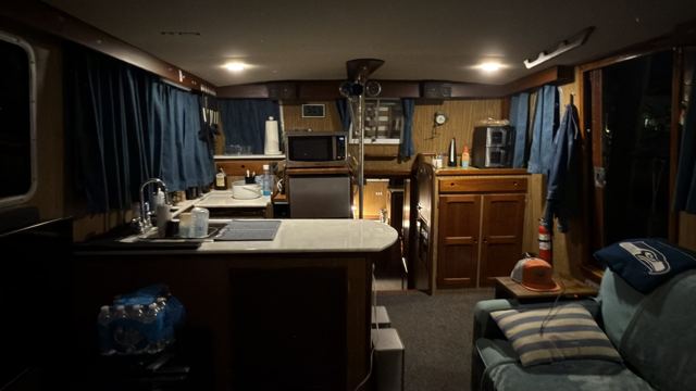 Salon and galley counter